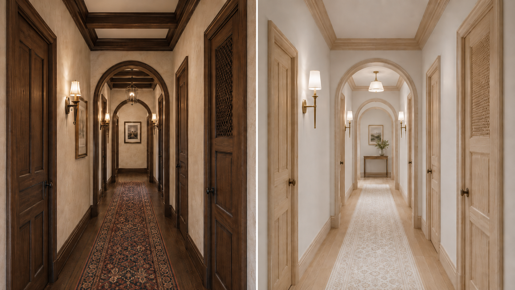 Tudor Hallway Before & After