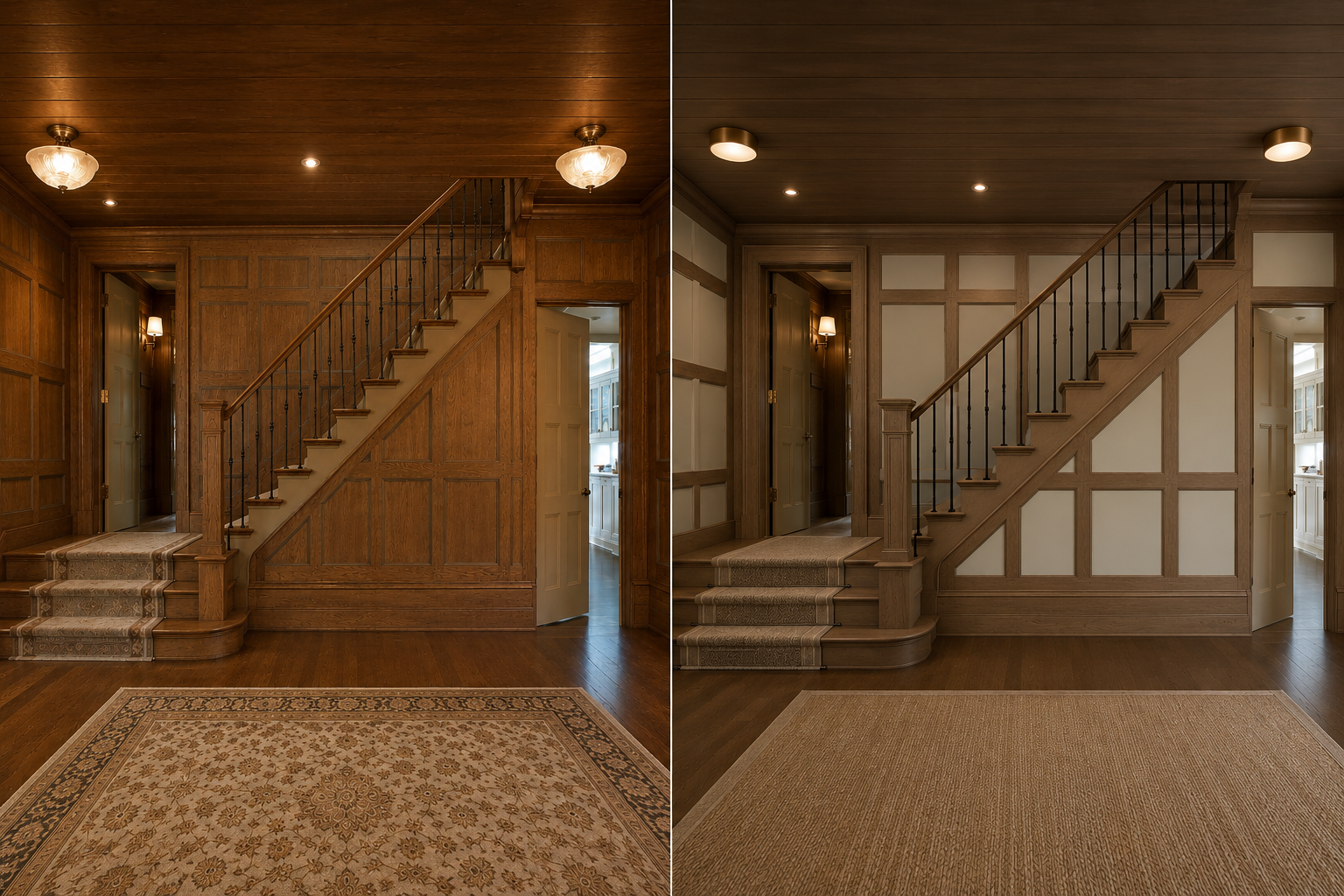 Tudor Stairs and Entranceway Before & After