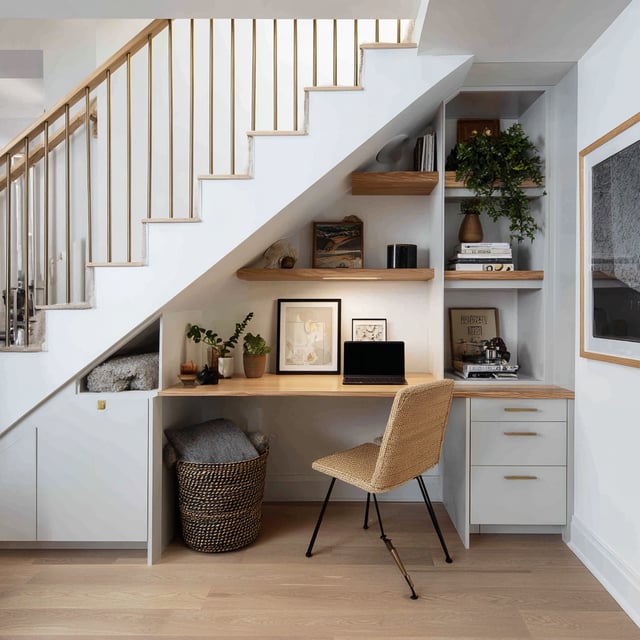 Under Stairs Storage Office Desk and Chair