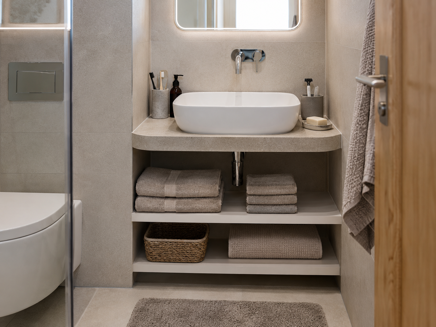 Uner Sink Open Shelving