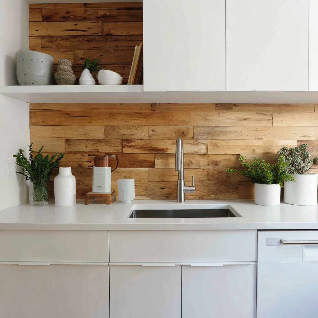 Warm Wood Rustic Backsplash