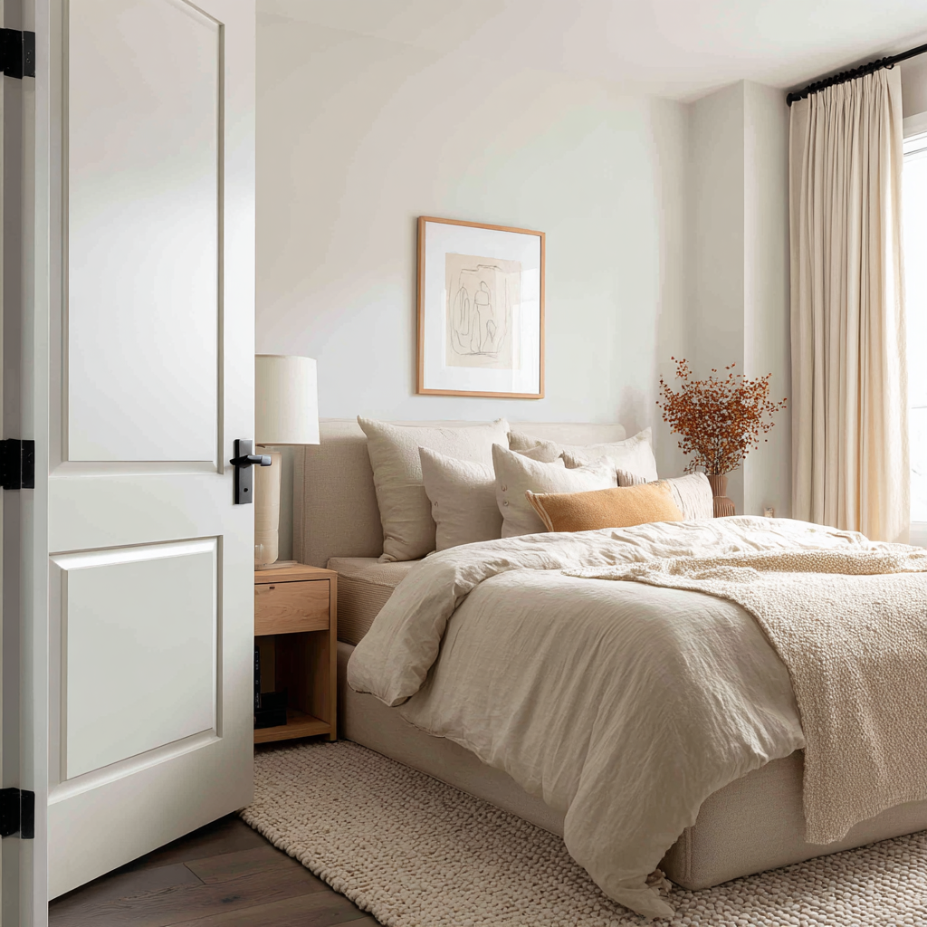 White Doors Dark Hardware
