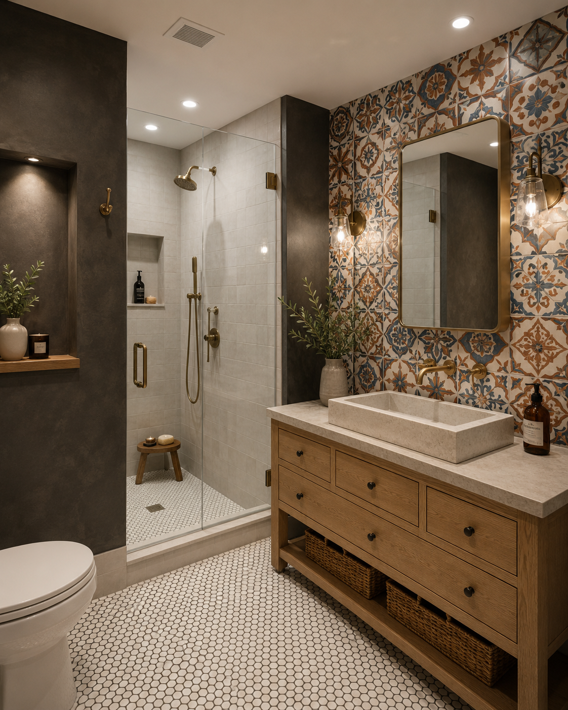Windowless Bathroom Accent Tile