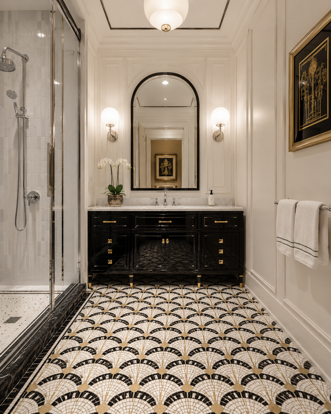 Windowless Bathroom Art Deco