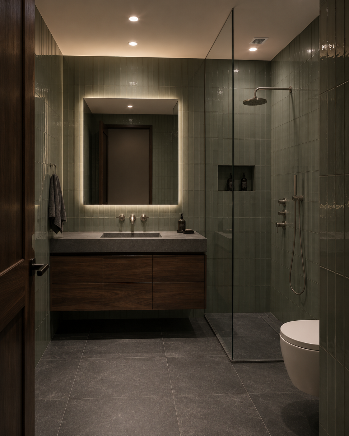 Windowless Bathroom Backlit Mirror