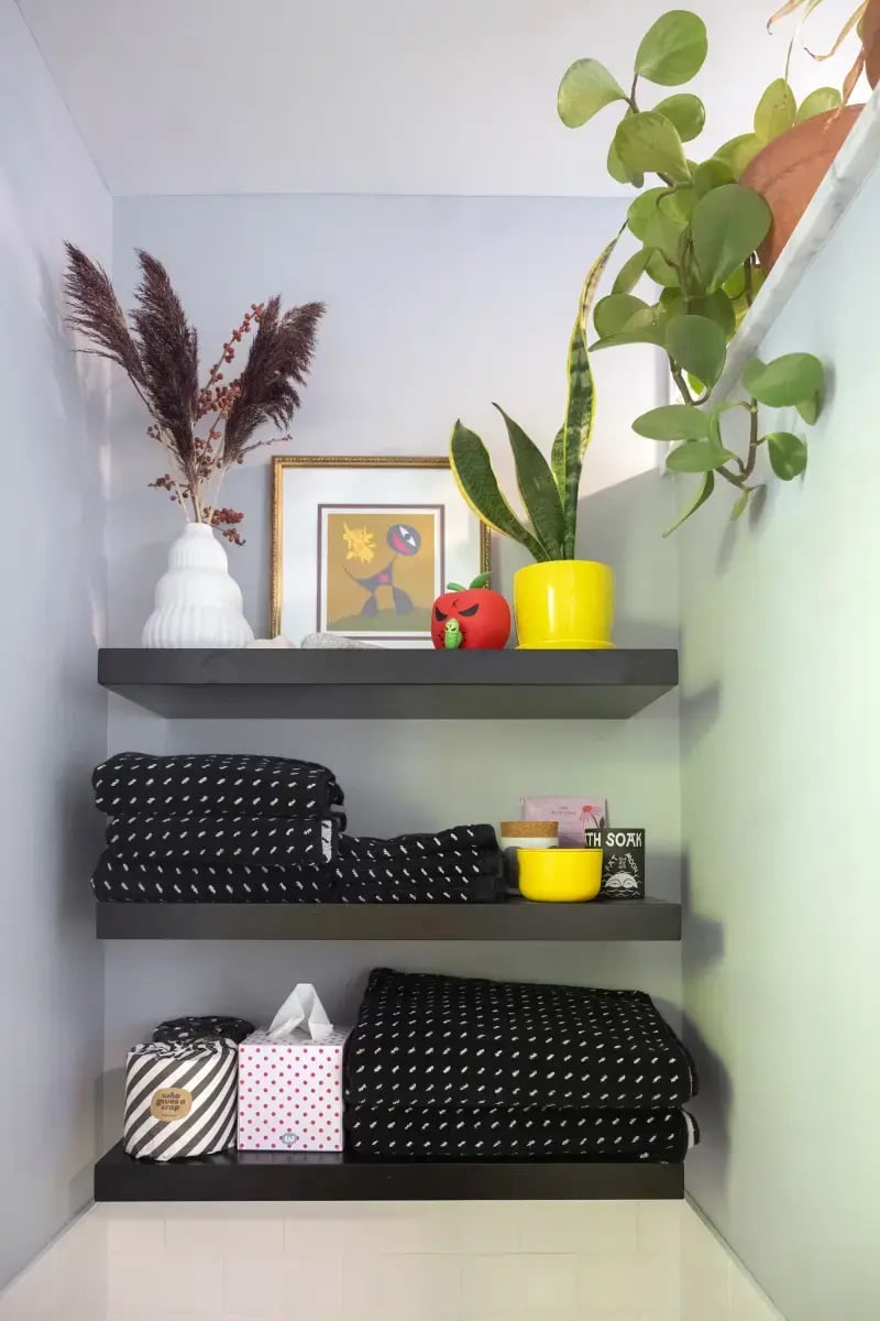 Open Shelf in Guest Bathroom