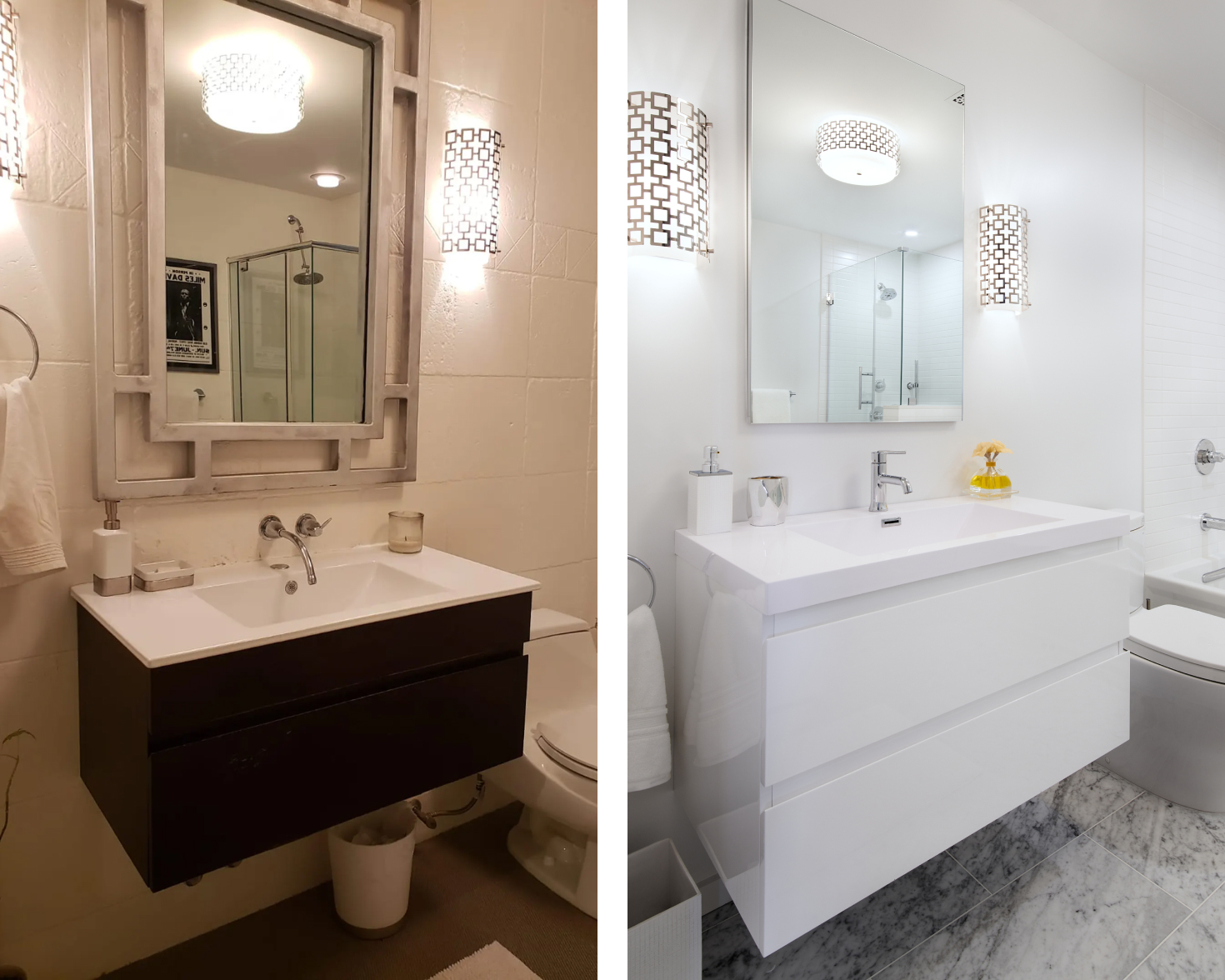 before-and-after-bathroom-remodel-white-floating-vanity-white-walls