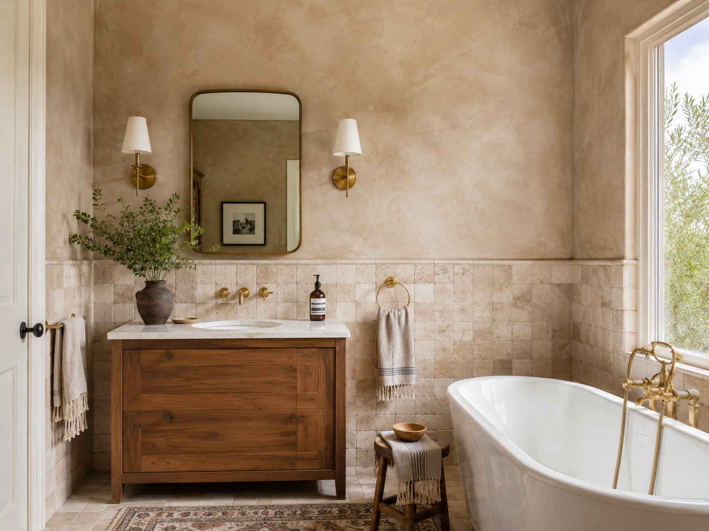 Texturized Bathroom Walls 1