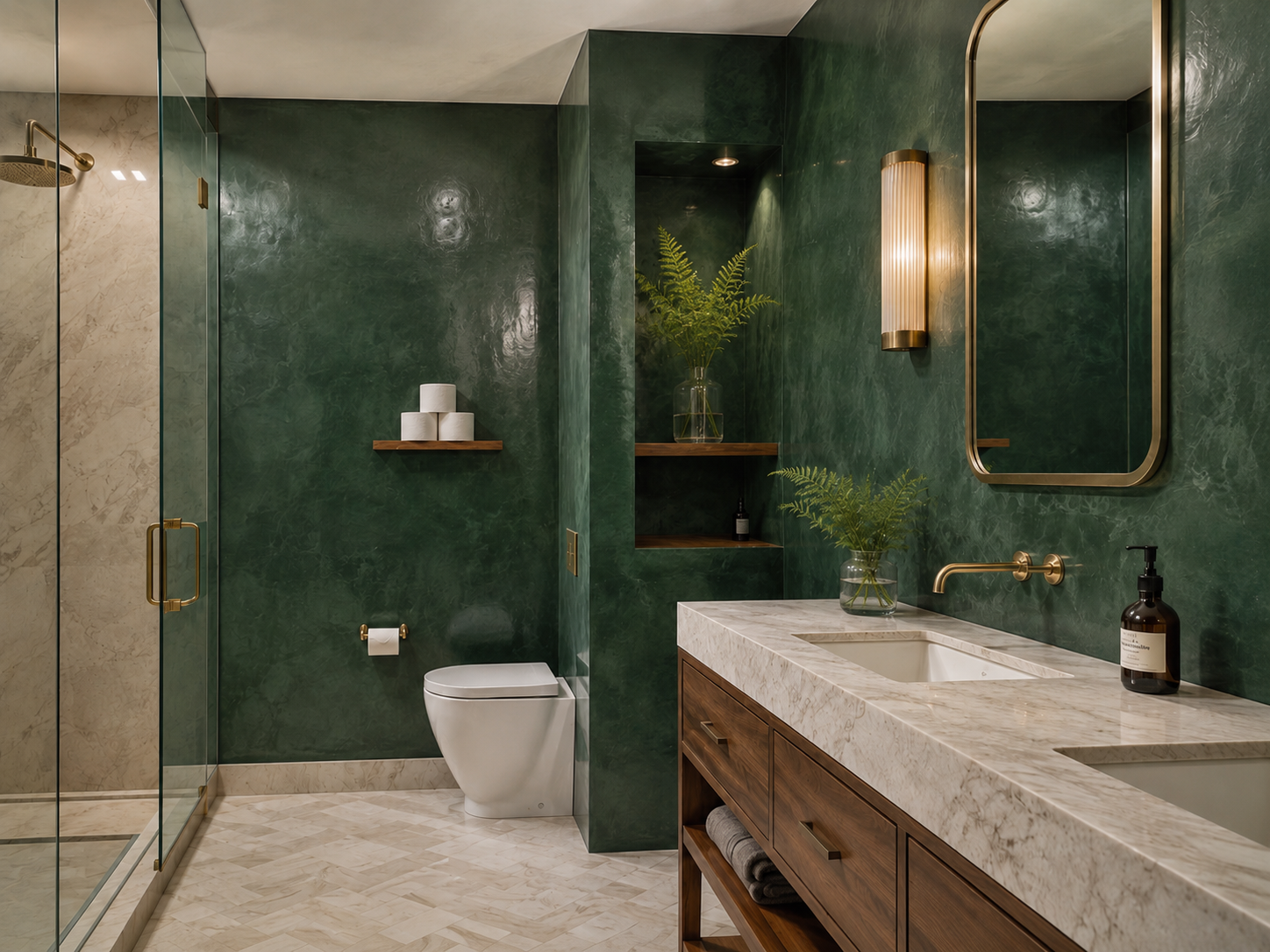 Texturized Bathroom Walls 10