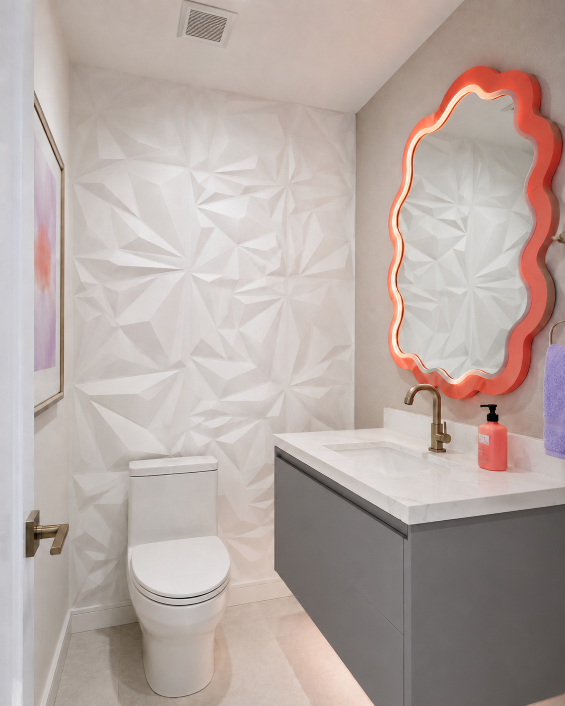 Texturized Bathroom Walls 12