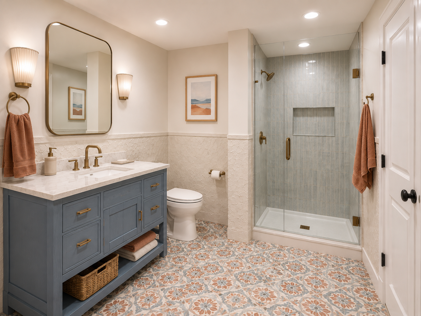 Texturized Bathroom Walls 9