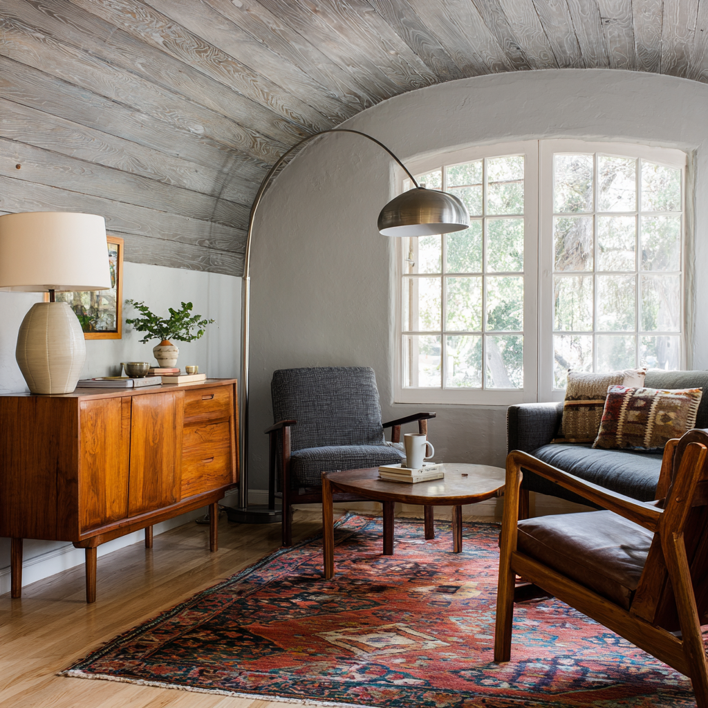 [Image 7: Gray-stained arched den]