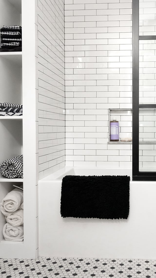 white shower tile ideas