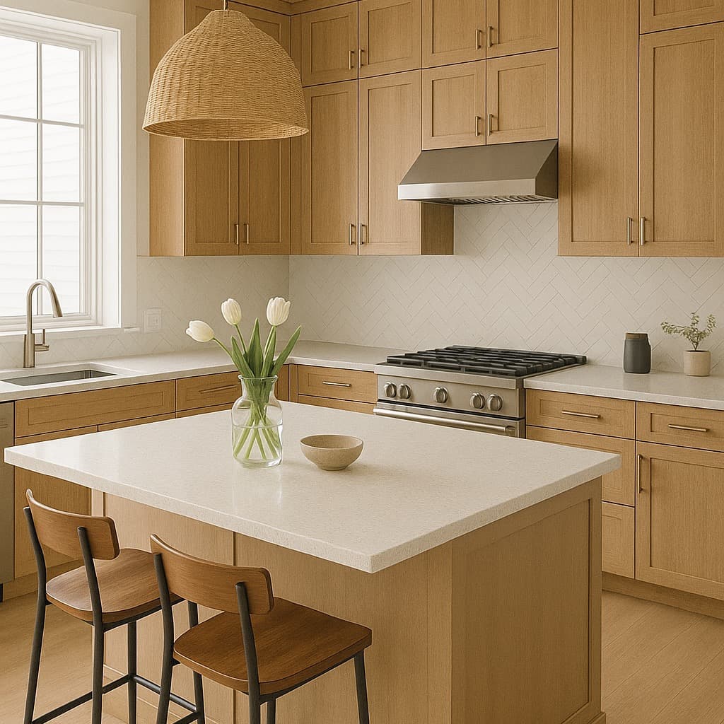 Refreshed kitchen with a bright new finish